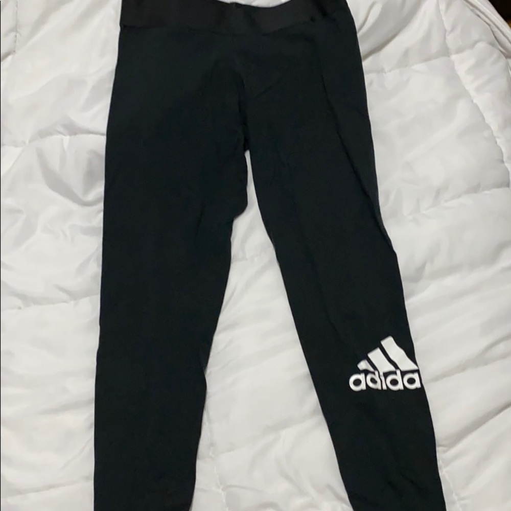 Adidas black logo leggings size M